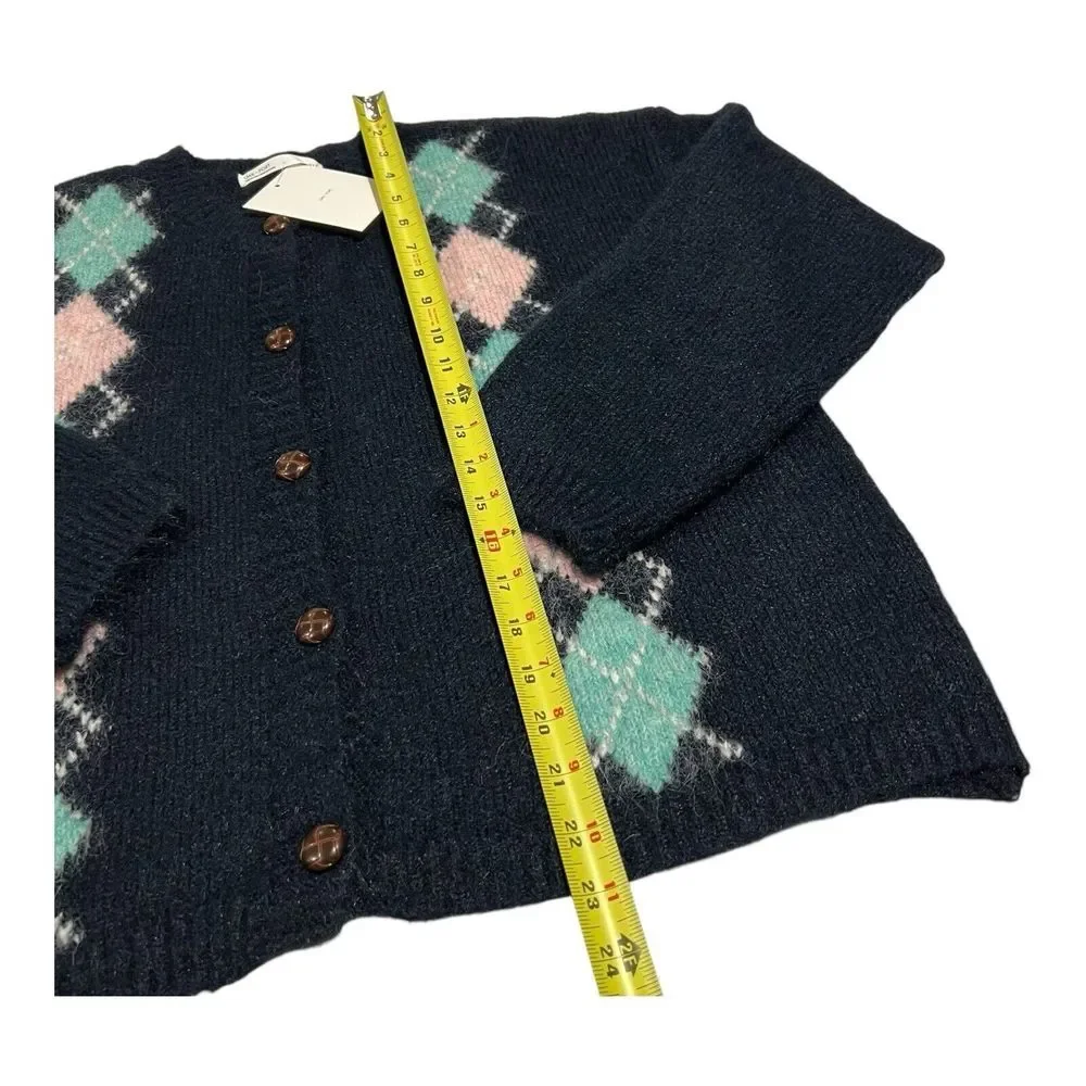 OAK‎ + FORT Cozy Knit Oversized Cardigan Women's CG-14554-W-Navy Print-S NWT $68